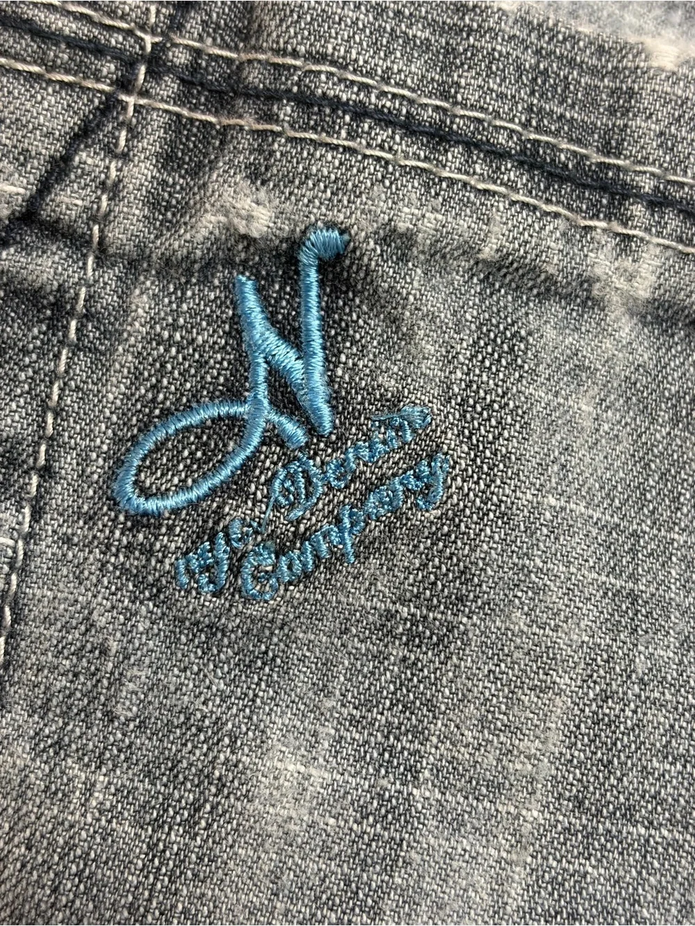 Ninety Six Denim Co Shorts Mens 34 Y2K Baggy Distressed Embroidered Hip Hop 1996